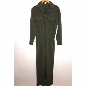LNA Olive Green Long Sleeve Jumpsuit